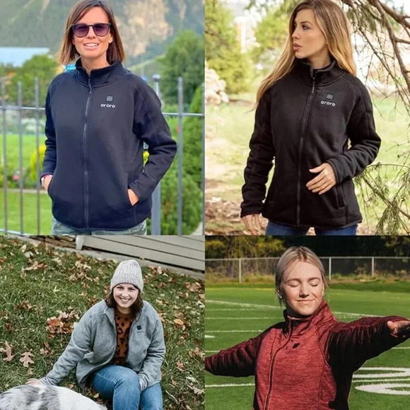 ORORO [Upgraded Battery] Women's Fleece Heated Jacket with Battery, Women Heated - Picture 5 of 9